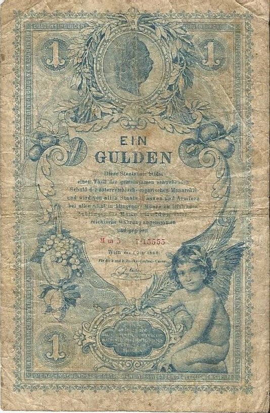 1 Gulden / 1 Forint Austro-Węgry 1888 r. stan 4 ciekawy numer 7.15555