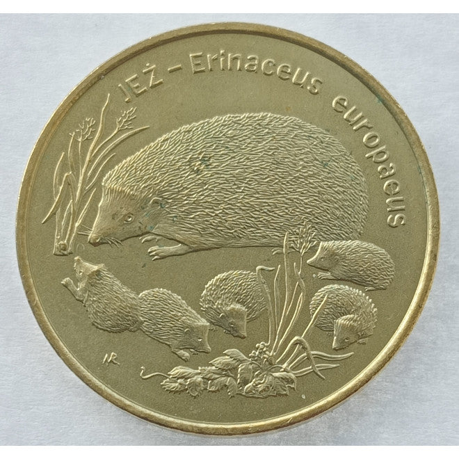 2 zł 1996 - Zwierzęta świata: Jeż (łac. Erinaceus europaeus)