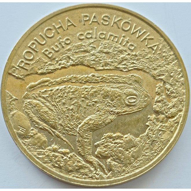 2 zł 1998 - Zwierzęta świata: Ropucha paskówka
