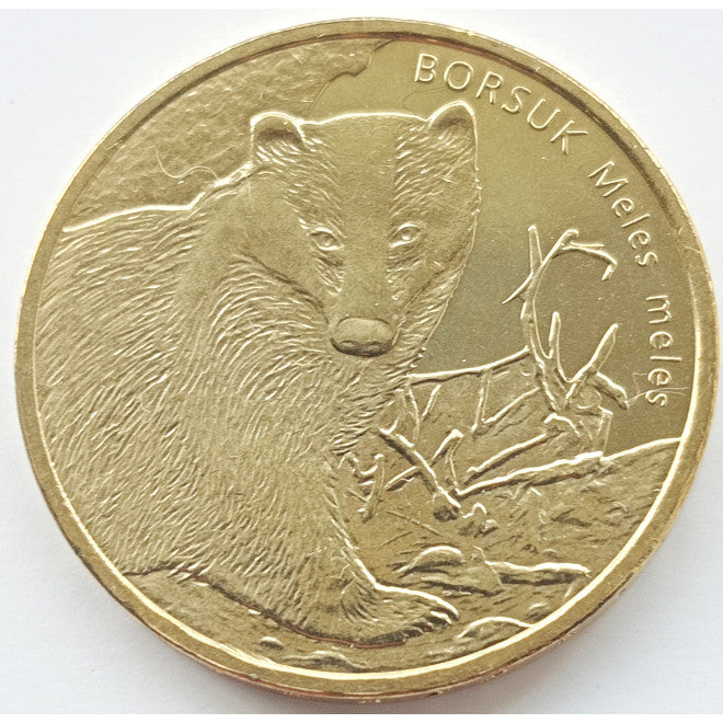 2 zł 2011 - Zwierzęta świata – borsuk (Meles meles)