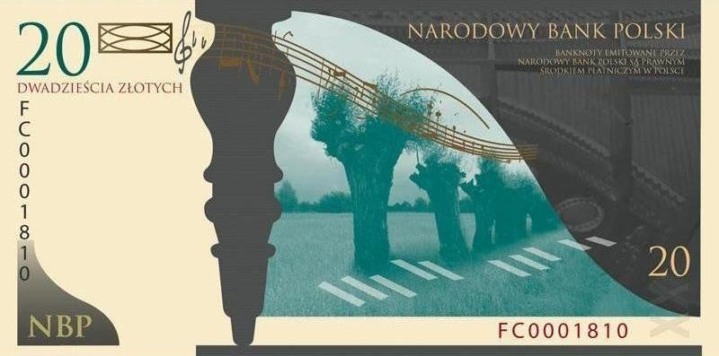20 zł, Banknot - 200. rocznica urodzin Fryderyka Chopina