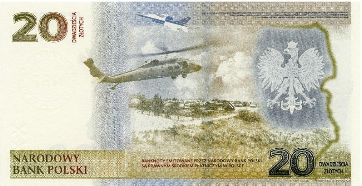 20 złotych banknot - Ochrona polskiej granicy wschodniej