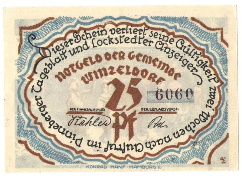 25 Pf banknot zastępczy Winzeldorf