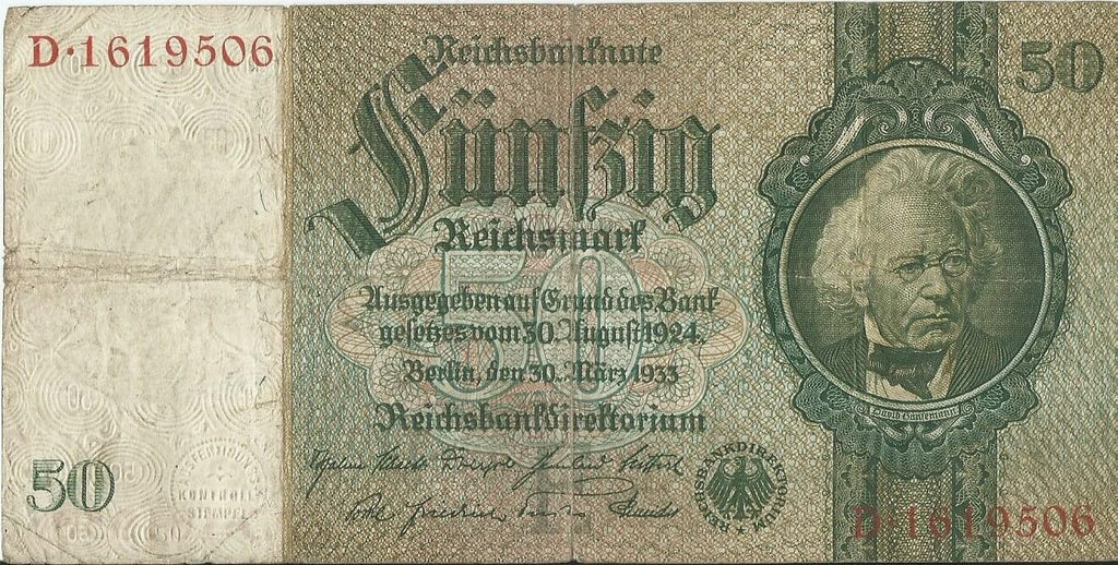 50 marek 1933, D 1619506, stan 3-