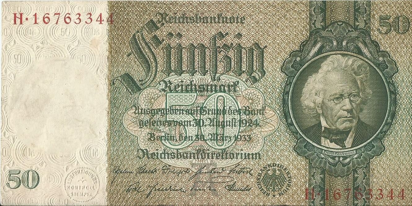 50 marek 1933, H 16763344, stan 3+