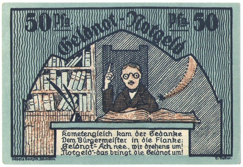 50 Pf banknot zastępczy Schmölln 1921