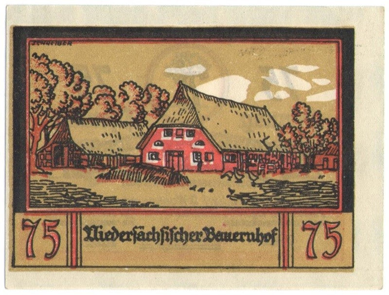 75 Pf banknot zastępczy Borstel