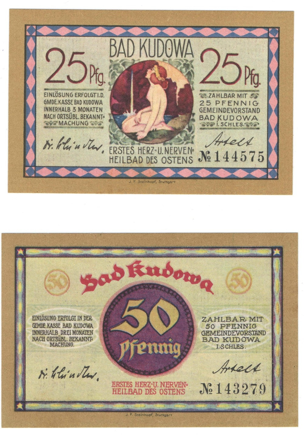 Banknoty zastępcze (notgeldy), Kudowa Zdrój (Bad Kudowa)