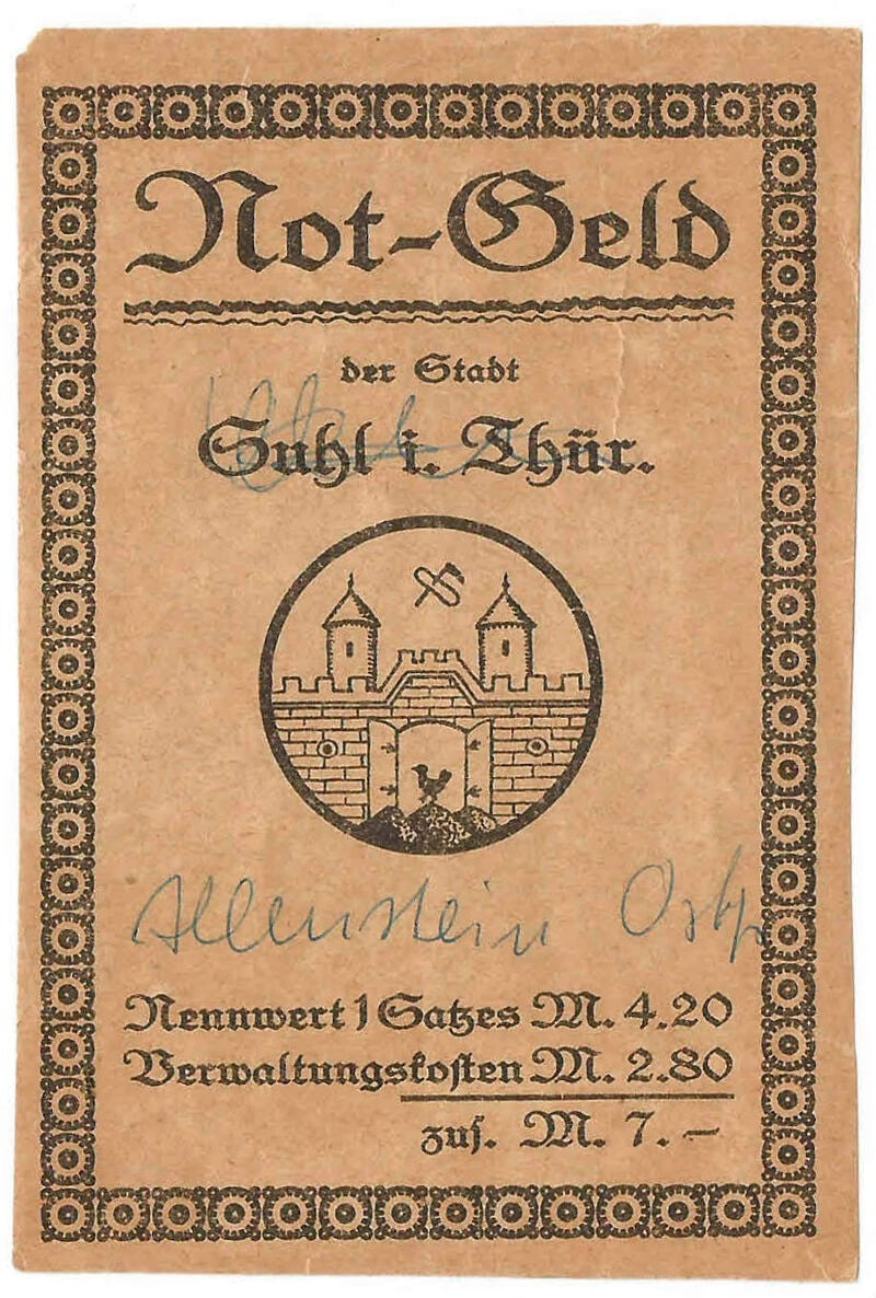 Notgeld Suhl w Turyngii (Thüringen)