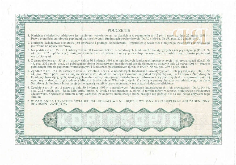 Powszechne świadectwo udziałowe, AA0006239