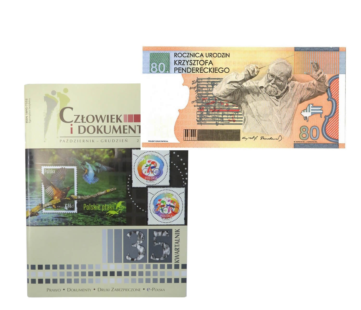 PWPW S.A  Banknot testowy Penderecki + Kwartalnik Człowiek i Dokumenty 2014
